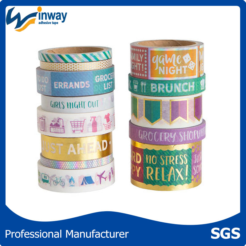 China Factory Colorful Custom Printed Washi Decorative Tape For Boxing Masking