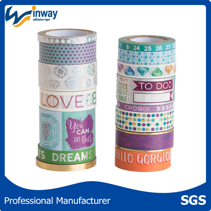 Writing printed custom washi japanese paper tape for decoration and gift box
