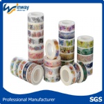 Custom Printed Fashion Multi Colorful Decoration Gold Foil Stationery Label Washi Masking Tape